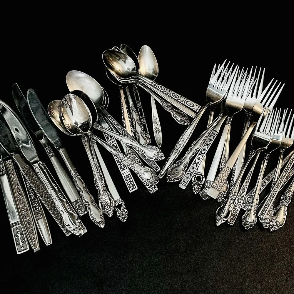 40 Vtg Stainless Flatware Mismatched Japan EKCO National Interpur Oneida Mixed